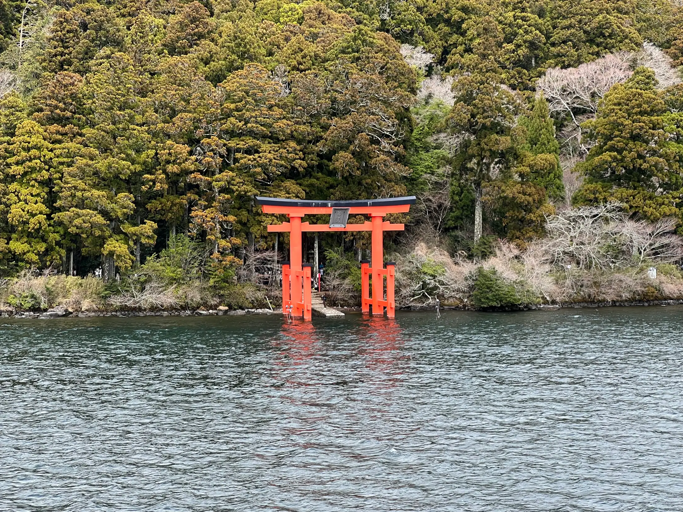 从海盗船上远望箱根神社鸟居